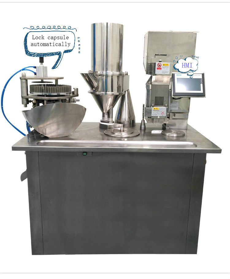Semi Automatic Capsule Filler with Touch Screen, PLC, Stainless Steel